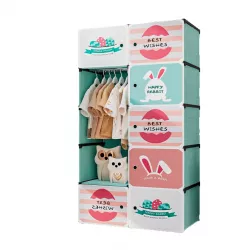Детский шкаф Closet AND LY-1047 - мини-компактный, портативный, 4 полки, модульный дизайн, безопасные материалы thumbnail