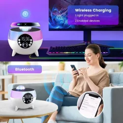 Портативная Bluetooth колонка BLTH-0322 - RGB-подсветка, 15 Вт, беспроводная зарядка, MicroSD, диско-ша thumbnail