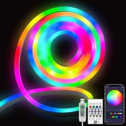 Умная RGB LED Neon лента 3м - USB, Bluetooth, пульт, 16 млн цветов, 200 режимов thumbnail