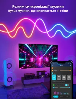 Умная RGB LED Neon лента 3м - USB, Bluetooth, пульт, 16 млн цветов, 200 режимов thumbnail