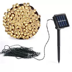 Уличная гирлянда Нить 500 LED - 50 м, солнечная батарея, IP65, желтый свет thumbnail