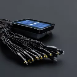 Уличная гирлянда Нить 500 LED - 50 м, солнечная батарея, IP65, желтый свет thumbnail