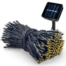 Уличная гирлянда Нить 500 LED - 50 м, солнечная батарея, IP65, желтый свет thumbnail