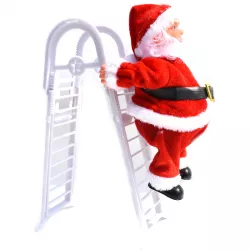 Музыкальная игрушка Дед Мороз на лестнице - светящаяся голова, мелодия Jingle Bells, компактный дизайн, подарочная упаковка thumbnail