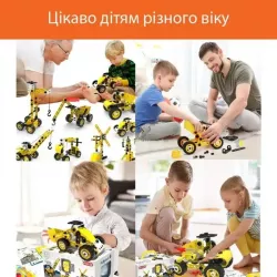 Детский конструктор инженерная машинка - 112 деталей, 8 в 1 модели, инструменты в комплекте thumbnail