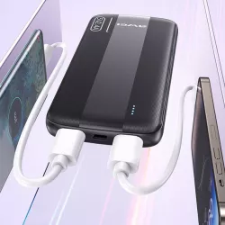 Портативный аккумулятор AWEI P20K 10000mAh - 2 USB, Type-C, 2.4A, индикатор, черный thumbnail