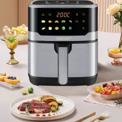 Аэрофритюрница Sokany SK 10085 - 2200W, сенсорное управление, 12л, LED-дисплей, антипригарное покрытие, многофункциональная thumbnail