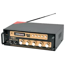 Универсальный усилитель UKC AMP SN-222 BT - 2x25 Вт, Bluetooth 4.0, FM-тюнер, USB/SD поддержка, Караоке, Двойное питание thumbnail