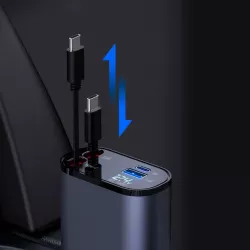 Автомобильное зарядное устройство 4в1 - Быстрая зарядка QC 3.0/PD, 2 порта (USB/Type-C), кабели Lightning/Type-C в комплекте thumbnail