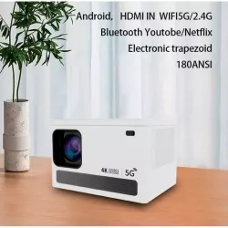 Проектор X8 Ultra HD с Wi-Fi и Bluetooth - 4K поддержка, Android 10.0, LED лампа, 30-200 дюймов, 30000 часов thumbnail