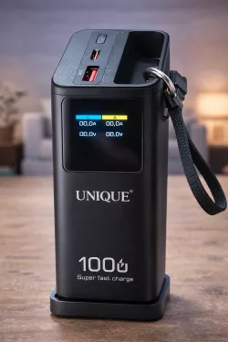 Портативный Power Bank UNIQUE 60000mAh - Быстрая зарядка, LED-дисплей, Универсальная совместимость thumbnail
