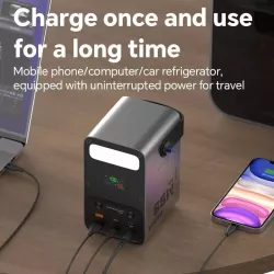PowerBank 60000mAh, 65W PD, DC выход до 100W - LED фонарь, цифровой дисплей, металлический корпус thumbnail