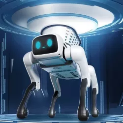 Интерактивный робот-собака Smart Dog QF660-5 - радиоуправление, LED-глаза, съёмная корзина, аккумулято thumbnail