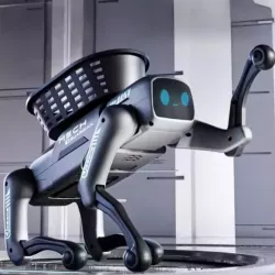 Интерактивный робот-собака Smart Dog QF660-5 - радиоуправление, LED-глаза, съёмная корзина, аккумулято thumbnail
