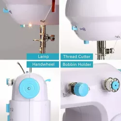 Электрическая швейная машинка с LED-подсветкой - 2 скорости, двойная нить, работа от батареек или сети thumbnail