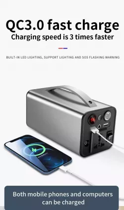 Портативная зарядная станция OKD180 45000мАч - 180Вт, 2xUSB, DC12V, светодиодная индикация, красный цвет thumbnail