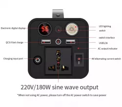 Портативная зарядная станция OKD180 45000мАч - 180Вт, 2xUSB, DC12V, светодиодная индикация, красный цвет thumbnail