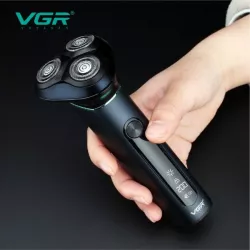 Аккумуляторная электробритва VGR V-310 - Три головки, водостойкость IPX7, LED-дисплей, автономность 200 минут thumbnail