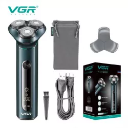 Аккумуляторная электробритва VGR V-310 - Три головки, водостойкость IPX7, LED-дисплей, автономность 200 минут thumbnail
