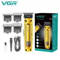 Аккумуляторная машинка для стрижки VGR V-904 GOLD - 2000 мАч, LED-дисплей, 4 насадки, автономность 250 мин thumbnail