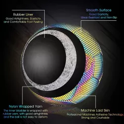 Светоотражающий футбольный мяч BRIGHT - Высокая плотность, флуоресцентные материалы, герметичность, для детей и взрослых thumbnail