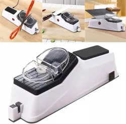 Электроточилка для ножей с USB-зарядкой - 3 слота, портативная, для ножей и ножниц thumbnail