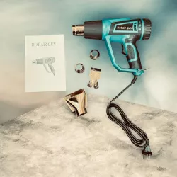 Промышленный фен Hot Air Gun 1600W - 2 режима, 4 насадки, легкий корпус thumbnail