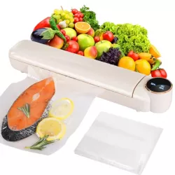 Вакуумный упаковщик Vacuum Sealer с сенсорным дисплеем - 10 пакетов, 60 кПа, 300 мм пакет, мощность 90 Вт thumbnail