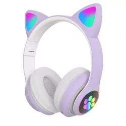 Беспроводные наушники Cat STN-28 с кошачьими ушками - Bluetooth 5.0, FM-радио, MP3-плеер, LED-подсветка, до 10 часов работы thumbnail