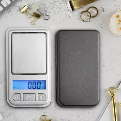 Ювелирные весы 0,01 г - 200 г с защитной крышкой - LCD дисплей, автоматическая калибровка, функция тарирования thumbnail