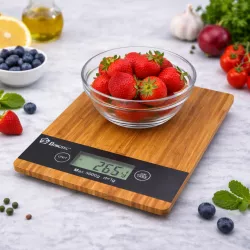 Кухонные весы Domotec MS-A - до 5 кг, сенсорное управление, цифровой дисплей, функция памяти тары thumbnail