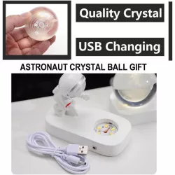 Хрустальный 3D ночник Астронавт - USB питание, светодиодная основа, декоративный светильник для детской комнаты thumbnail