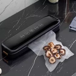 Кухонный вакуумный упаковщик Vacuum Sealer Model 10 - 120 Вт, вакуум и герметизация, 10 пакетов в комплекте, черный, 33х8,5х6 см thumbnail