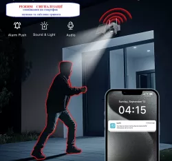 Поворотная WiFi камера 4K с двумя линзами и солнечной панелью - 8MP, IP66, ночной режим, автономная работа, push-уведомления thumbnail