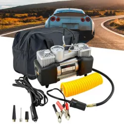Автомобильный компрессор 12V Air Compressor 628-4x4 - 85л/мин, 150Вт, 200 PSI, двухпоршневой, с сумкой thumbnail