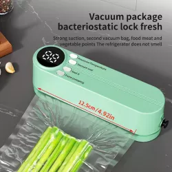 Мини вакуумный упаковщик с аккумулятором 1200 мАч - 3 режима нагрева, 60 кПа, портативный дизайн thumbnail