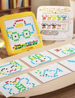 Магнитная мозаика с доской 26x26 см - стилус, 10 карт в комплекте, для детей от 3 лет thumbnail