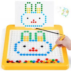 Магнитная мозаика с доской 26x26 см - стилус, 10 карт в комплекте, для детей от 3 лет thumbnail