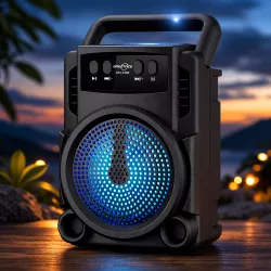 Беспроводная колонка GTS-1360 - Bluetooth, USB, TF-карты, мощный звук, 500 мА, черная thumbnail