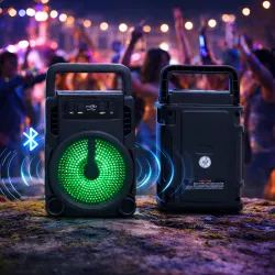 Беспроводная колонка GTS-1360 - Bluetooth, USB, TF-карты, мощный звук, 500 мА, черная thumbnail