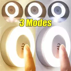 LED ночник с сенсорным управлением - USB зарядка, 400 мАч, белый, компактный thumbnail
