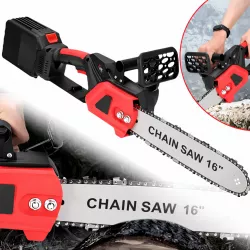 Аккумуляторная цепная пила Electric SAW - 16 дюймов, 36V, 2 аккумулятора 6.0 Ah, в кейсе, бесключевая регулировка thumbnail