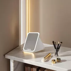Зеркало для макияжа с LED подсветкой - складное, сенсорное управление, 3 режима, регулировка яркости, Type-C thumbnail