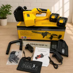 Аккумуляторная цепная пила Electric SAW 16 дюймов - 36V, 2 аккумулятора 6.0 Ah, 11 м/сек, автоматический масляный насос, бесключевая регулировка thumbnail
