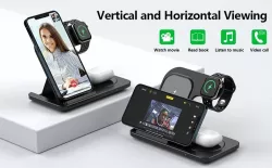 Зарядная станция 3в1 - Беспроводное зарядное устройство для смартфонов, умных часов, наушников, Qi, 23W, Type C thumbnail