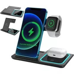 Зарядная станция 3в1 - Беспроводное зарядное устройство для смартфонов, умных часов, наушников, Qi, 23W, Type C thumbnail