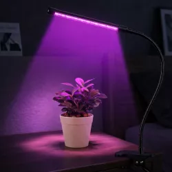 Светодиодная фитолампа для растений - Полный спектр, 1 голова, красный и синий LED, таймер 3/9/12 ч, USB питание thumbnail