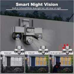Уличная Wi-Fi IP-камера SC28 V380 PRO - 15MP, 3 объектива, PTZ-управление, ночное видение, IP66 защита thumbnail