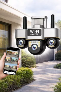 Уличная Wi-Fi IP-камера SC28 V380 PRO - 15MP, 3 объектива, PTZ-управление, ночное видение, IP66 защита thumbnail
