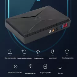 Мини-ИБП Andowl Q-UP900X1 - 10000 mAh, 3 DC выхода, USB-порт, защита от КЗ и перегрузки thumbnail